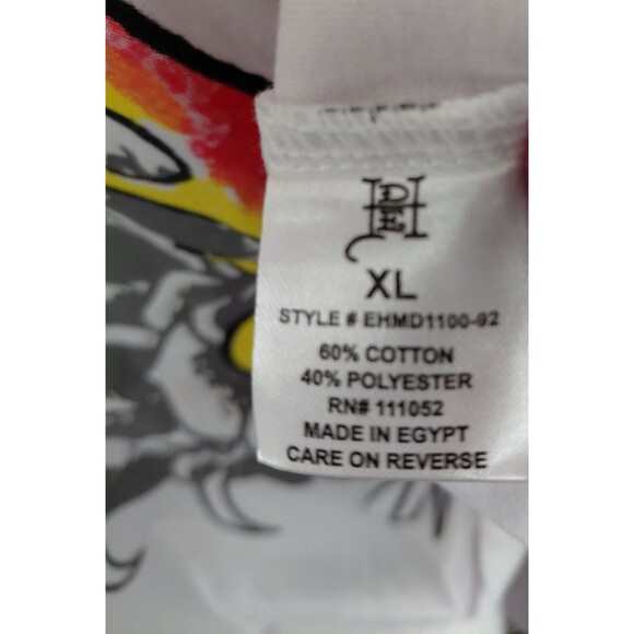 Ed Hardy Men’s XL Skull 13 “Free Forever” White Tee Y2K NWT - Picture 9 of 9